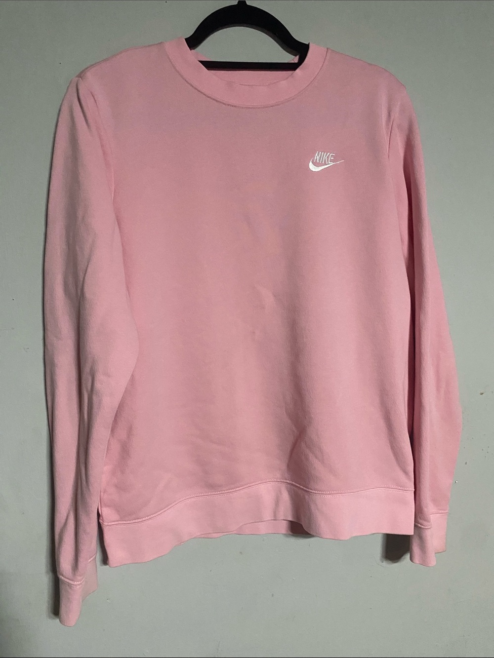 Nike Light Pink Embroidered Swoosh Crewneck
